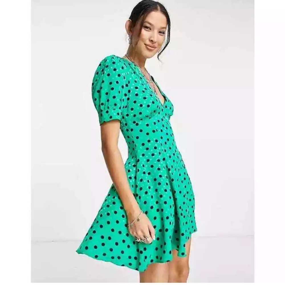 Topshop Spot Swing Tea Dress Size 6